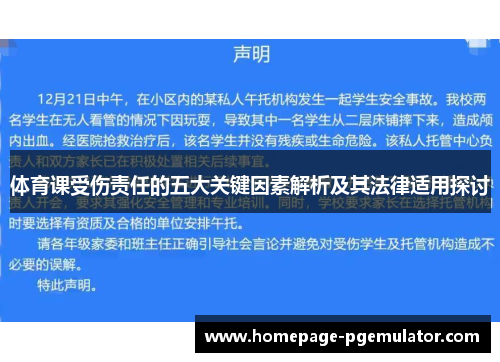 体育课受伤责任的五大关键因素解析及其法律适用探讨