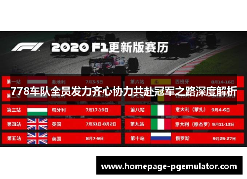 778车队全员发力齐心协力共赴冠军之路深度解析