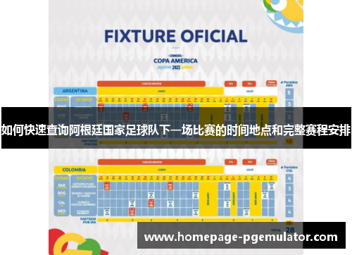 如何快速查询阿根廷国家足球队下一场比赛的时间地点和完整赛程安排