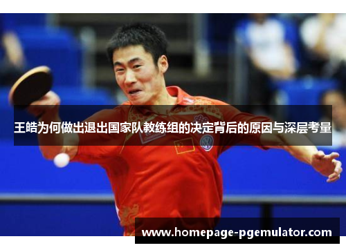 王皓为何做出退出国家队教练组的决定背后的原因与深层考量